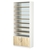 Стеллаж из ДСП с 7-ю полками 350x900 мм серии LEVEL-7 №13-2 (З/C - ЗЕРКАЛО) Белый + Дуб Сонома