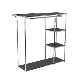 Хромированный стенд-вешало TD-42 №1-3 Хром с полками ДСП 16мм, Антрацит