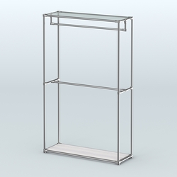 Торговая система ХРОМ без ДСП 1200 мм с поручнями №1, Ясень Анкор светлый