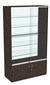 Витрина СЭСП-Z №1-1-500 (З/C - Стекло) со стеклянными полками и шторками Дуб Венге