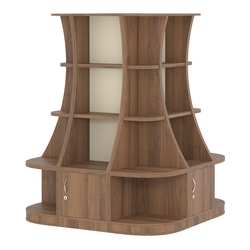 Островной низкий стеллаж ГАРАНТ №6, Орех + Крем Вайс