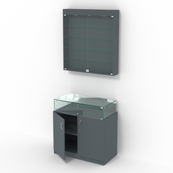 Комбинированный прилавок-витрина с высоким накопителем КПВ-14-03, Темно-Серый