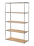 Торговый хромированный стеллаж с полками ДСП №5 Дуб Золотистый