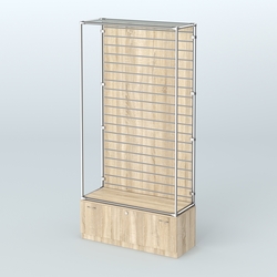 Торговая система ХРОМ (задняя стенка - Экономпанель) №4 с тумбой Т-11, Дуб Сонома