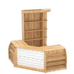 Комплект кассовой зоны с открытыми стеллажами малый №1, Дуб Золотистый