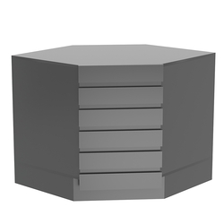 Торговый стол-прилавок внутренний с фасадными панелями №15Э, Темно-Серый