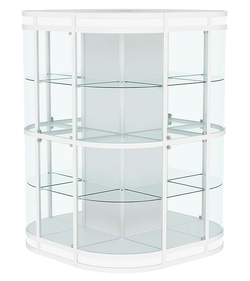 Витрина из профиля островная закругленная с секторами №3, Белый