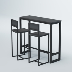 Комплект барный стол "Кофе-брейк" №8 и стулья, Антрацит