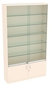 Витрина СЭСП-Z №1-1-300 (З/C - ДВП) со стеклянными полками и шторками Крем Вайс