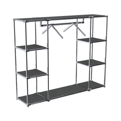 Хромированный стенд-вешало TD-47 №1-3 Хром с полками ДСП 16мм, Антрацит