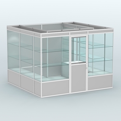 Павильон из профиля пристенный №9а (6,75 кв. м), Серый