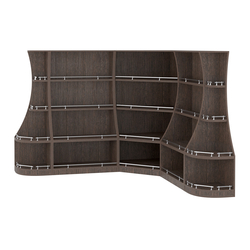 Угловой низкий стеллаж ГАРАНТ №2-О с ограничителями, Дуб Венге