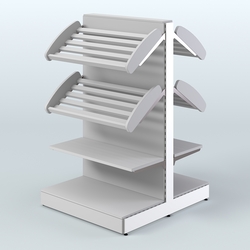 Островной низкий стеллаж для хлеба и выпечки Феникс №2, Серый