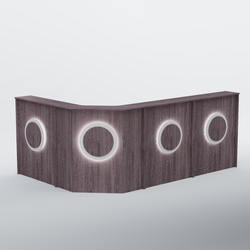 Ресепшен угловой большой КРУГ №4, Дуб Канзас коричневый