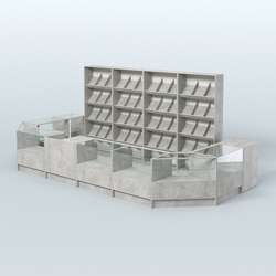 Торговый Островок "Эконом" №10 (11, 8 кв.м), Метрополитан Грей + Белый