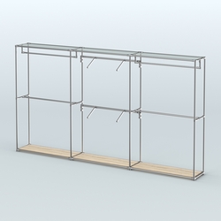 Торговая система ХРОМ без ДСП 3600 мм с поручнями №5, Дуб Сонома