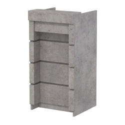 Торговый кассовый прилавок на колесах с утопленным фасадом №УФК-2-1, Бетон Чикаго светло-серый F186 ST9