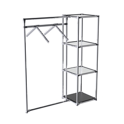 Хромированное вешало ГРАНЬ №1-4 с зеркальными полками 4 мм, Черный