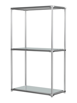 Хромированный стеллаж СТИЛЬ №2а-4 с зеркалами, Серый