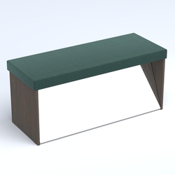 Пуфик с зеркалами №4 (ровная поверхность), Дуб Венге  + Велюр Tiffany 10 Dk. Green