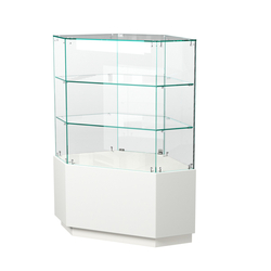 Витрина шестиугольная "Диаманд" №5, ЛДСП белый + МДФ белый