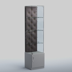 Высокая стеклянная витрина КАПИТОНЕ №6, Серый + 16 Grey