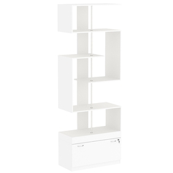 Стеллаж серии КУБ S-образный №4 с нижним накопителем, Белый