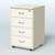 Тумба подкатная 4 ящика, цвет венге Крем Вайс + Белый