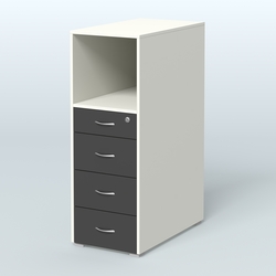 Тумба высокая Стандарт, Белый и Черный