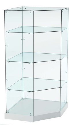 Витрина Хит продаж №16 (угловая пятигранная, открытая, З/C - стекло), Серый