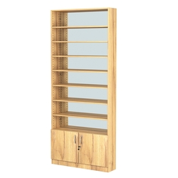 Стеллаж из ДСП с 7-ю полками 200x900 мм серии LEVEL-7 №10-2 (З/C - ЗЕРКАЛО), Дуб Золотистый