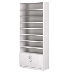 Стеллаж из ДСП с 7-ю полками 350x900 мм серии LEVEL-7 №13 (З/C - ДВП), Ясень Анкор светлый