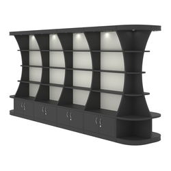 Островной высокий стеллаж ГАРАНТ №5, Черный и Белый