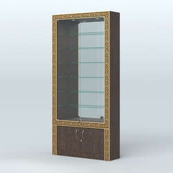 Витрина пристенная с декором №ВБА-32, Дуб Венге