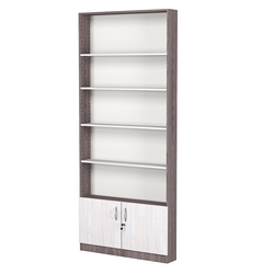 Стеллаж из ДСП с 4-мя полками 150x900 мм серии LEVEL-4 №9 (З/C - ДВП), Ясень Анкор темный + Ясень Анкор светлый