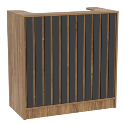 Прилавок под кассу серии "Смок" №2, Дуб Канзас коричневый + Черный