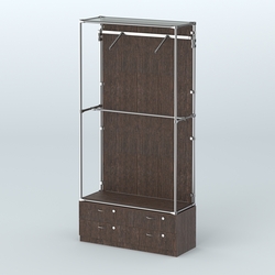 Торговая система ХРОМ (задняя стенка - ДСП) 1200 мм №4-2 с тумбой Т-14 и поручнями, Дуб Венге