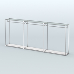 Островная торговая система ХРОМ 3600 мм с поручнями №3, Ясень Анкор светлый