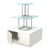Торговый хромированный остров с тумбами ПИРАМИДА №2 (полки стекло 8мм прозрачное) Белый