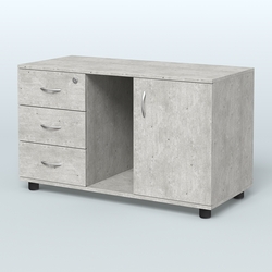 Тумба сервисная левая (на опорах) Камелот, Метрополитан Грей