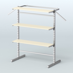 Система ЭЛЕГАНТ островная с полками ДСП №13в, Крем Вайс