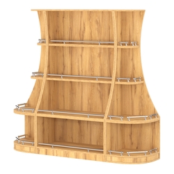 Пристенный низкий стеллаж ГАРАНТ №1-О с ограничителями, Дуб Золотистый