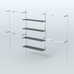 Neo Fix №5(М) с полками из ДСП и М-образными поручнями (3600 мм), Черный