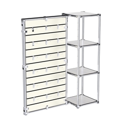 Хромированное вешало ЩИТ №1-3 с полками ДСП 16мм, Ясень Анкор светлый