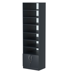 Стеллаж из ДСП с 6-ю полками 400x600 мм серии LEVEL-6 №7-2 (З/C - ЗЕРКАЛО), Антрацит