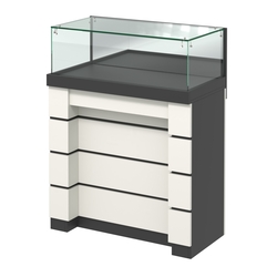 Торговый прилавок с утопленным фасадом широкий №УФ-1-900, Черный + Белый