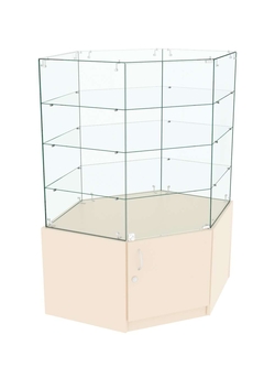 Витрина Истра в центр зала №307 (угловая, закрытая), Крем Вайс