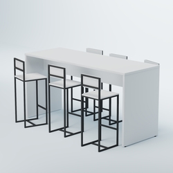 Комплект барный стол "Кофе-брейк" №2 и стулья, Белый