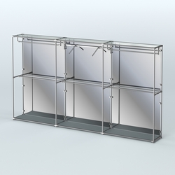 Торговая система ХРОМ (задняя стенка - зеркало) 3600 мм с поручнями №8, Темно-Серый