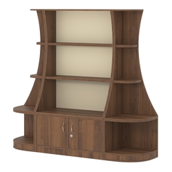 Пристенный низкий стеллаж ГАРАНТ №1, Орех + Крем Вайс